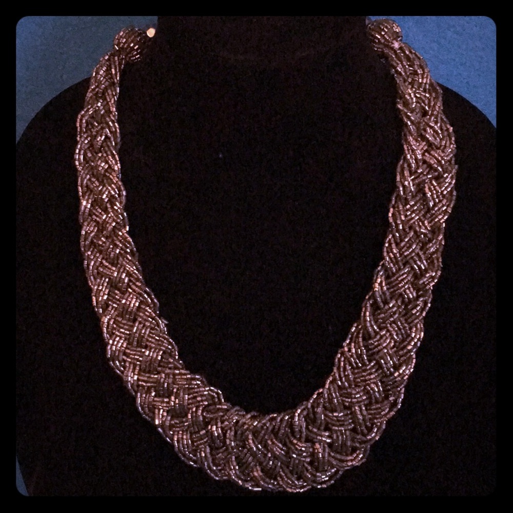 Braided bead necklace